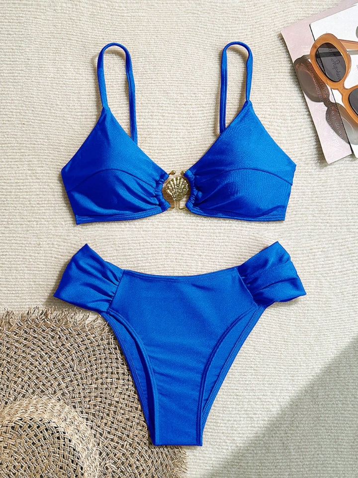 Biquíni Meia Taça Feminino Aurea azul