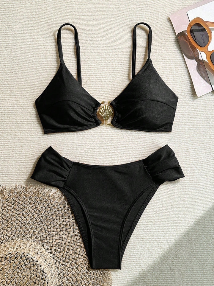 Biquíni Meia Taça Feminino Aurea preto