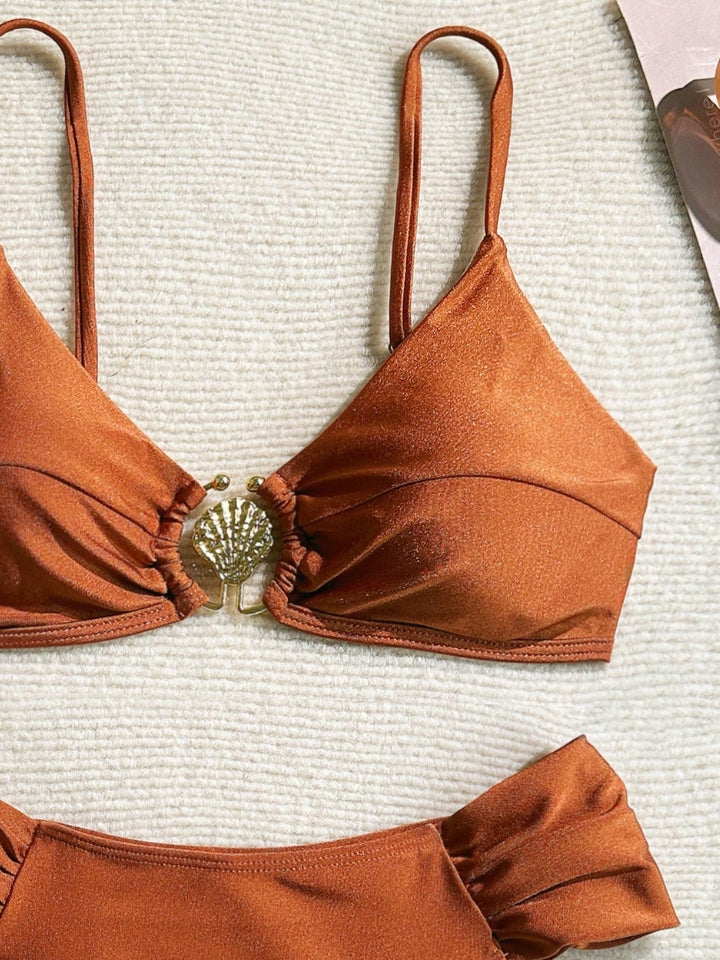 Biquíni Meia Taça Feminino Aurea terracota 4