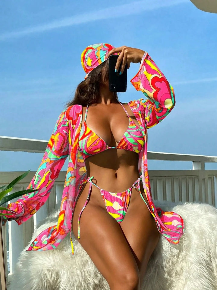 Biquíni com Saída de Praia Saint-Tropez rosa 1