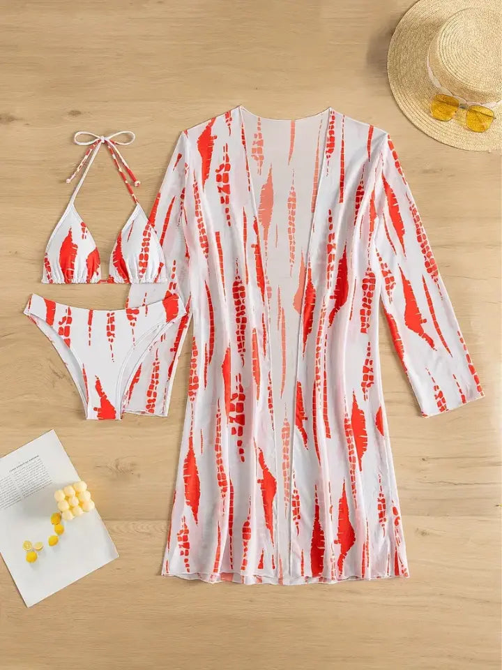 Biquíni com Saída de Praia Santos – Look Completo 3 Peças!