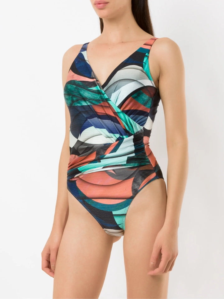 Maiô Feminino Modelador Azul com Saída de Praia Oceano Noturno 8