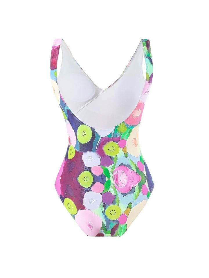 Maiô Modelador Estampado Floral Azul com Saída de Praia Flores do Leblon 2