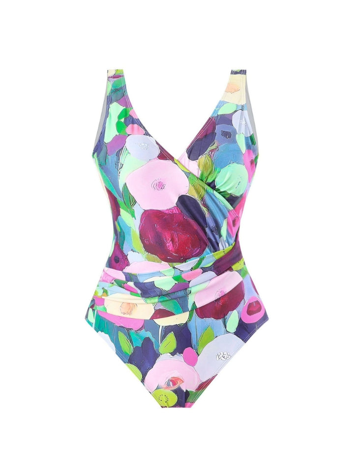 Maiô Modelador Estampado Floral Azul com Saída de Praia Flores do Leblon 3