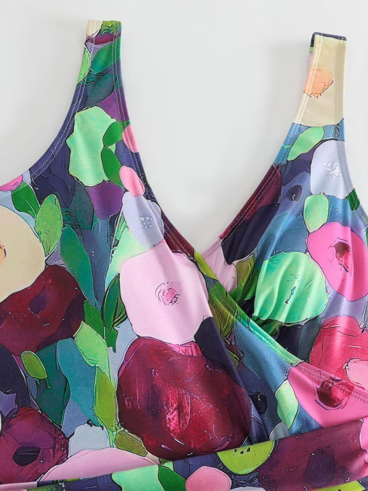 Maiô Modelador Estampado Floral Azul com Saída de Praia Flores do Leblon 5