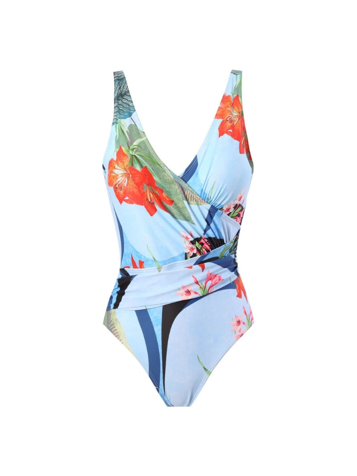 Maiô Modelador Azul com Saída de Praia Flor de Cobalto 2