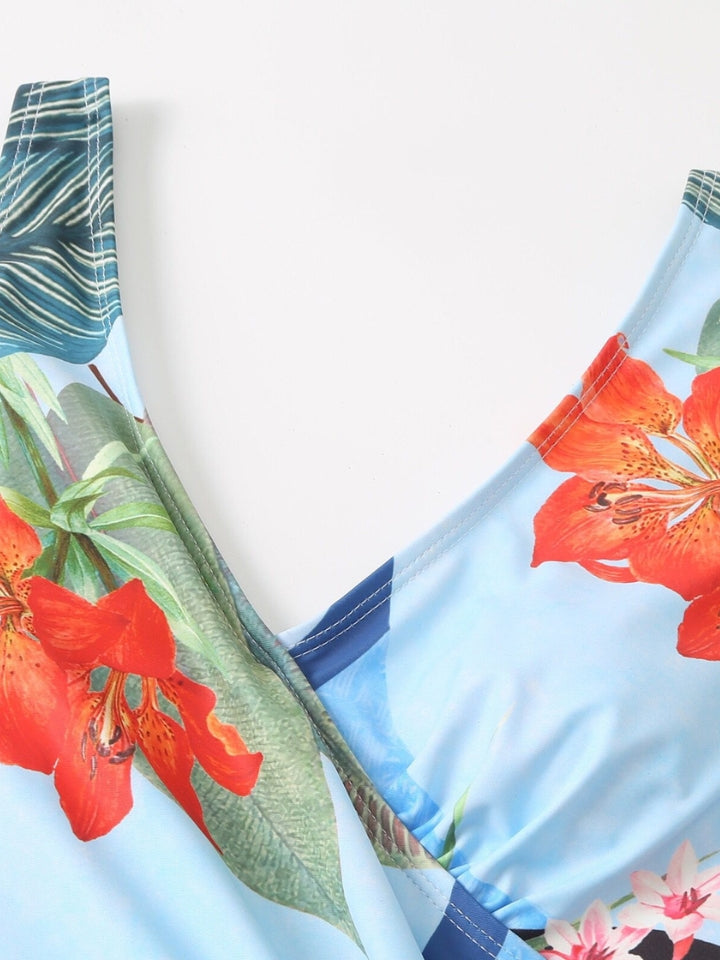 Maiô Modelador Azul com Saída de Praia Flor de Cobalto 4