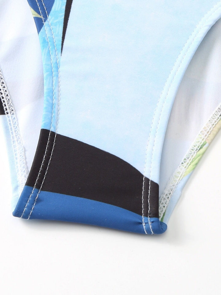 Maiô Modelador Azul com Saída de Praia Flor de Cobalto 5