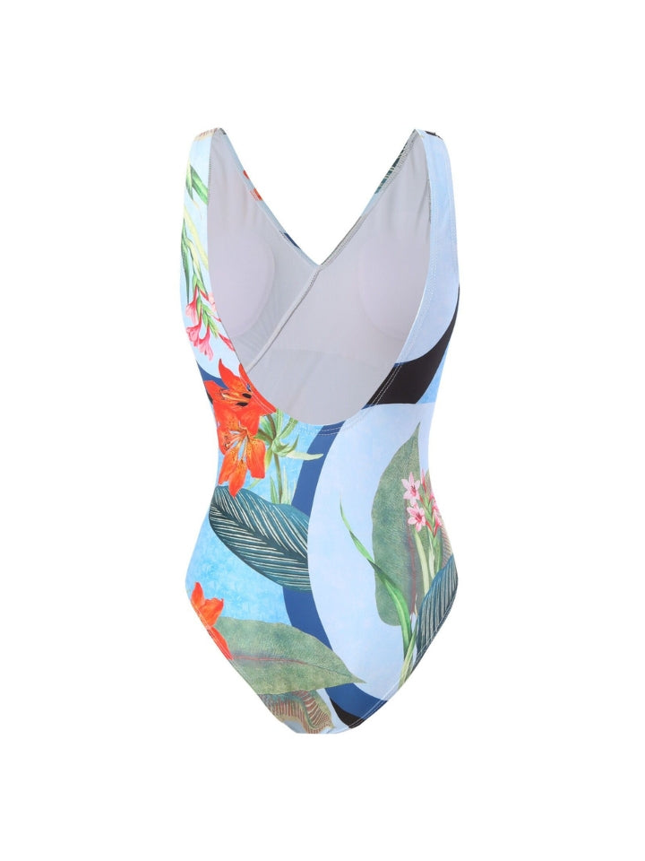 Maiô Modelador Azul com Saída de Praia Flor de Cobalto 6