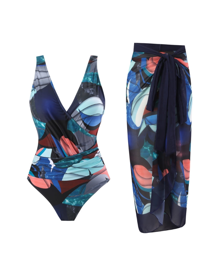 Maiô Modelador Azul-marinho com Saída de Praia Oceano Noturno 1