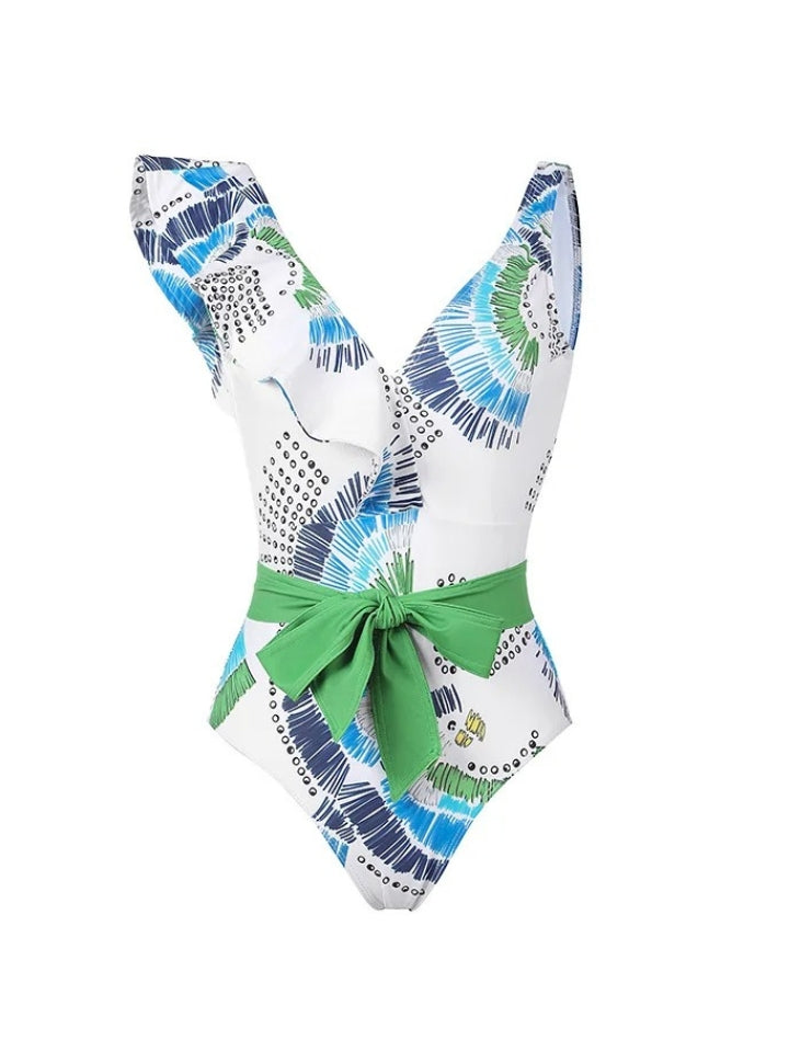 Maiô Verde Modelador com Saída de Praia Évora Morena Cor de Jambo 3