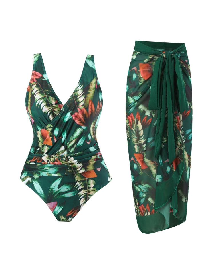 Maiô Modelador Verde com Saída de Praia Jardim Secreto 1