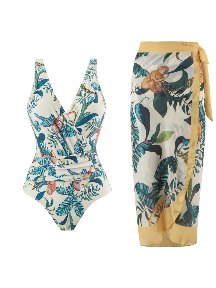 Maiô Modelador branco off-white com Saída de Praia Mata Atlântica 1