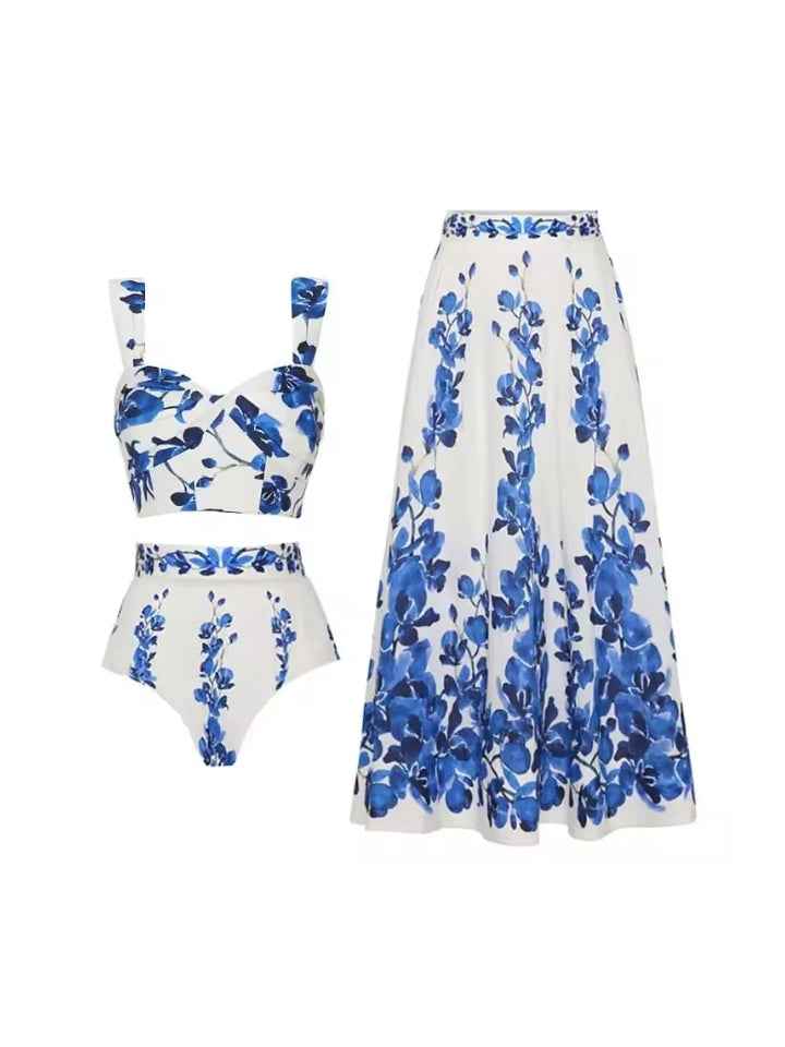 Biquíni com Saída de Praia Orquídea - 3 Peças