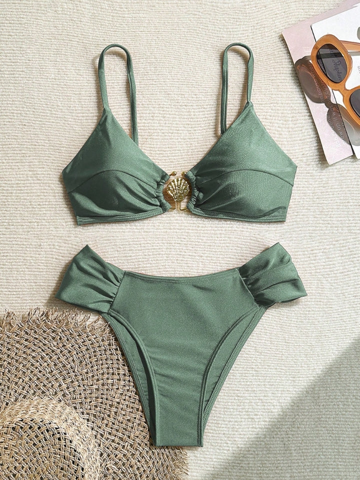 Biquíni Meia Taça Feminino Aurea verde militar