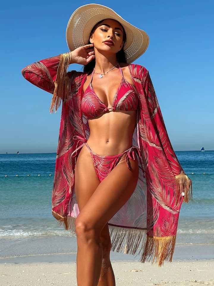 Biquíni com Saída de Praia Coral d’Areia - 3 Peças