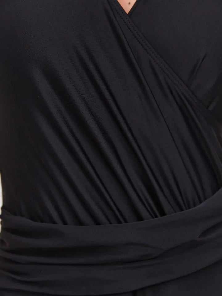 Maiô Modelador Preto com Saída de Praia Pareô Élégance 6